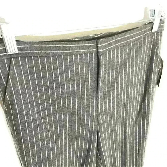 NEW ATM Anthony Thomas Melillo Adjustable Grey Pinstripe Cropped Dress Pants - Picture 6 of 8